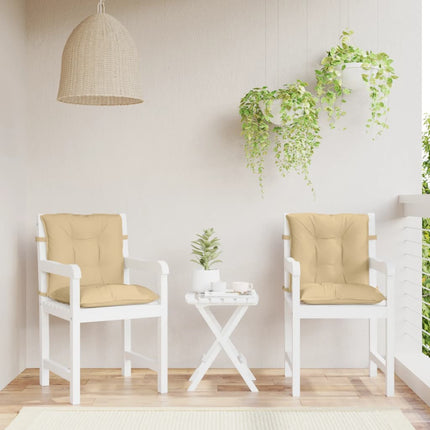 Stolsdynor lågt ryggstöd 4 st melerad beige 100x50x7 cm tyg
