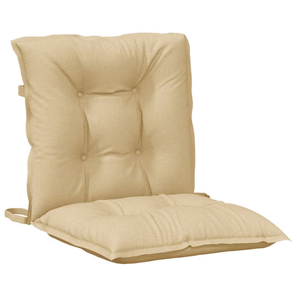Stolsdynor lågt ryggstöd 4 st melerad beige 100x50x7 cm tyg