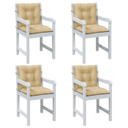 Stolsdynor lågt ryggstöd 4 st melerad beige 100x50x7 cm tyg
