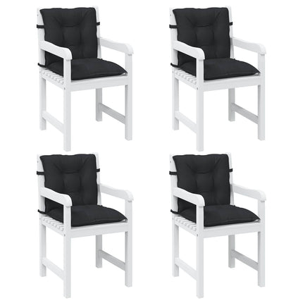 Lågryggs Stolsdynor Set 4 pcs Melange Svart 100 x 50 x 7 cm