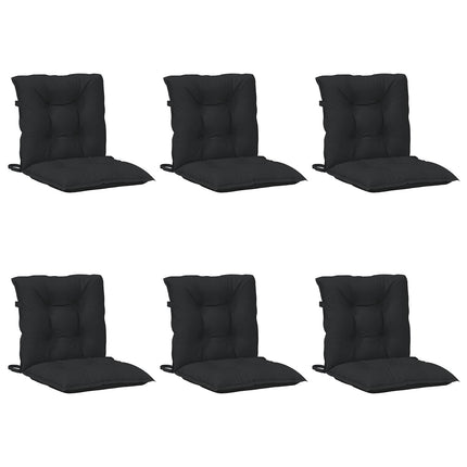 Lågryggs Stolsdynor Set 6 pcs Melange Svart 100 x 50 x 7 cm