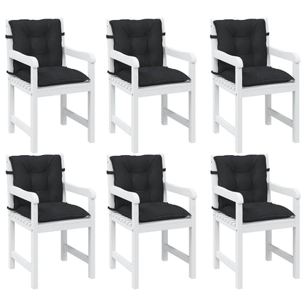 Lågryggs Stolsdynor Set 6 pcs Melange Svart 100 x 50 x 7 cm