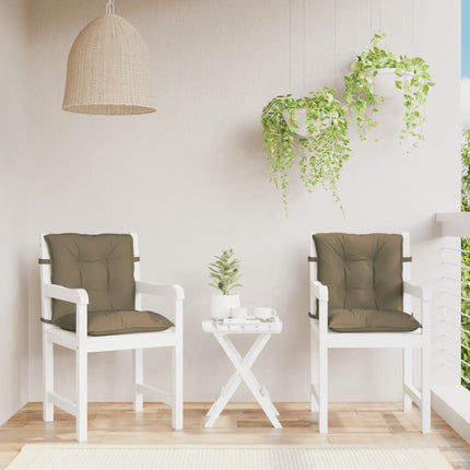 Stolsdynor lågt ryggstöd 2 st melerad taupe 100x50x7 cm tyg