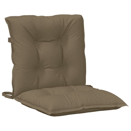 Stolsdynor lågt ryggstöd 2 st melerad taupe 100x50x7 cm tyg