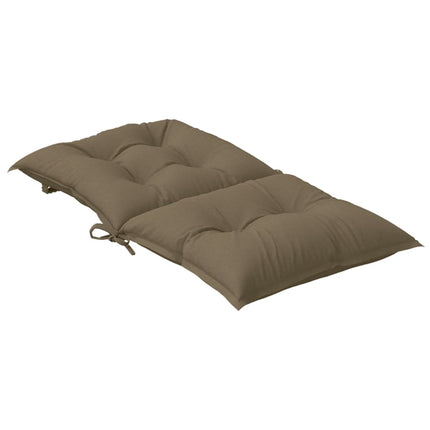 Stolsdynor lågt ryggstöd 2 st melerad taupe 100x50x7 cm tyg