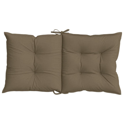 Stolsdynor lågt ryggstöd 2 st melerad taupe 100x50x7 cm tyg