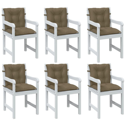 Stolsdynor lågt ryggstöd 6 st melerad taupe 100x50x7 cm tyg