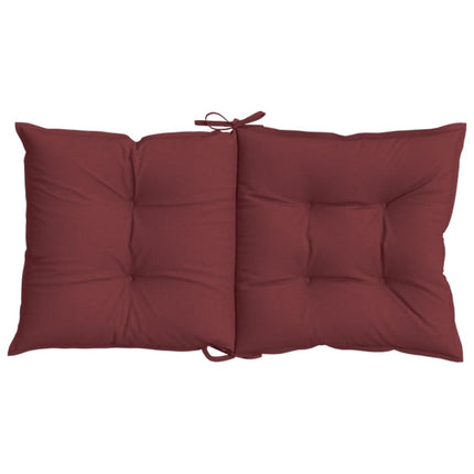 Stolsdynor lågt ryggstöd 6 st melerad vinröd 100x50x7 cm tyg