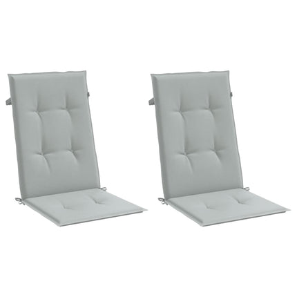 Stolsdynor högt ryggstöd 2 st melerad ljusgrå 120x50x4 cm tyg