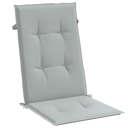 Stolsdynor högt ryggstöd 2 st melerad ljusgrå 120x50x4 cm tyg