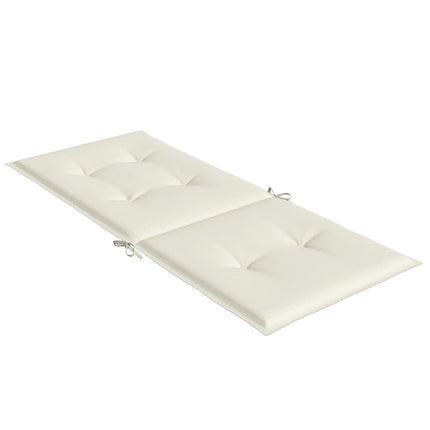 Stolsdynor högt ryggstöd 2 st melerad gräddvit 120x50x4 cm tyg