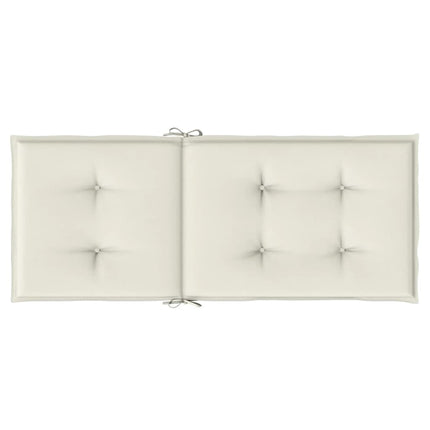 Stolsdynor högt ryggstöd 2 st melerad gräddvit 120x50x4 cm tyg