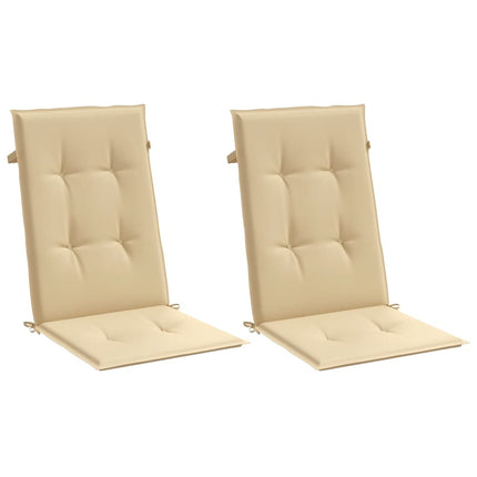 Stolsdynor högt ryggstöd 2 st melerad beige 120x50x4 cm tyg
