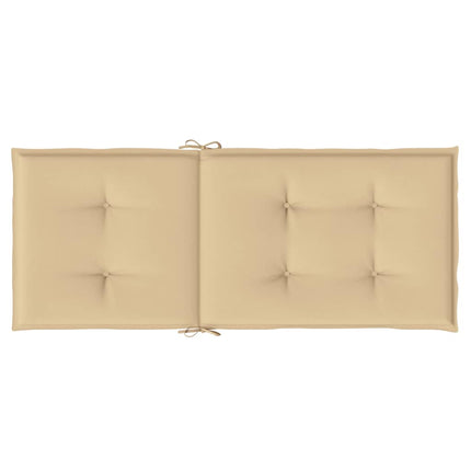 Stolsdynor högt ryggstöd 2 st melerad beige 120x50x4 cm tyg
