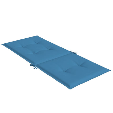 Stolsdynor högt ryggstöd 2 st melerad blå 120x50x4 cm tyg
