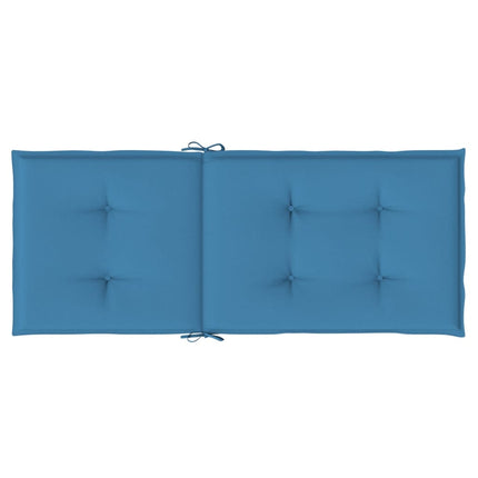 Stolsdynor högt ryggstöd 2 st melerad blå 120x50x4 cm tyg