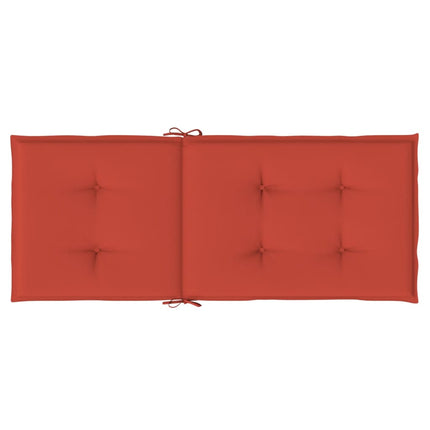 Stolsdynor högt ryggstöd 2 st melerad röd 120x50x4 cm tyg