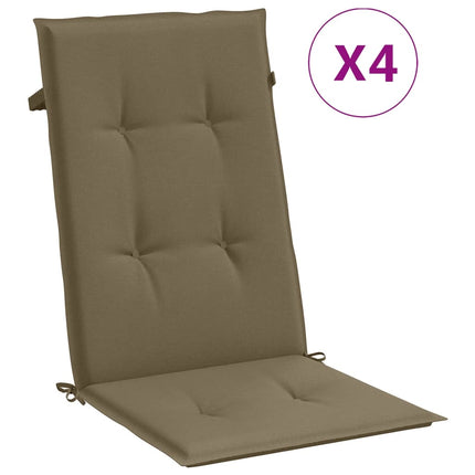 Stolsdynor högt ryggstöd 4 st melerad taupe 120x50x4 cm tyg