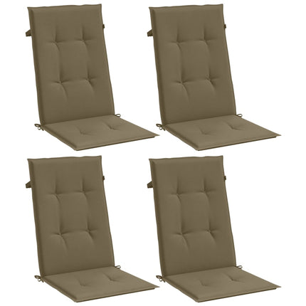 Stolsdynor högt ryggstöd 4 st melerad taupe 120x50x4 cm tyg