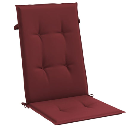 Stolsdynor högt ryggstöd 2 st melerad vinröd 120x50x4 cm tyg
