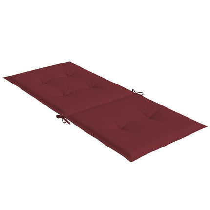 Stolsdynor högt ryggstöd 2 st melerad vinröd 120x50x4 cm tyg