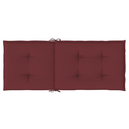 Stolsdynor högt ryggstöd 2 st melerad vinröd 120x50x4 cm tyg