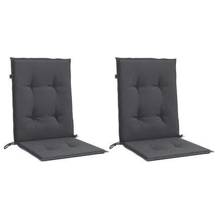 Stolsdynor lågt ryggstöd 2 st melerad antracit 100x50x4 cm tyg