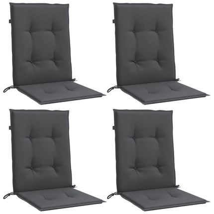 Stolsdynor lågt ryggstöd 4 st melerad antracit 100x50x4 cm tyg