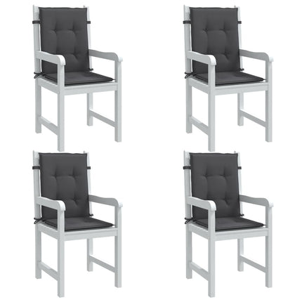 Stolsdynor lågt ryggstöd 4 st melerad antracit 100x50x4 cm tyg