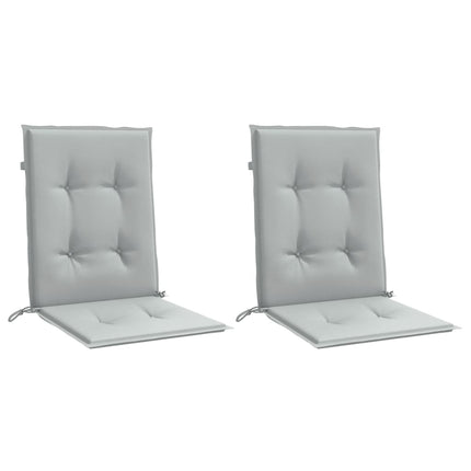 Stolsdynor lågt ryggstöd 2 st melerad ljusgrå 100x50x4 cm tyg