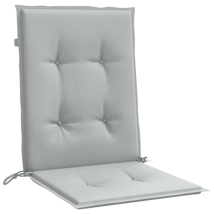 Stolsdynor lågt ryggstöd 2 st melerad ljusgrå 100x50x4 cm tyg