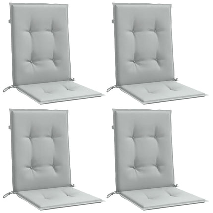 Stolsdynor lågt ryggstöd 4 st melerad ljusgrå 100x50x4 cm tyg