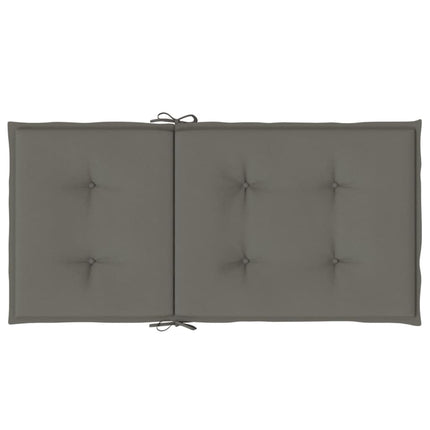 Stolsdynor lågt ryggstöd 2 st melerad mörkgrå 100x50x4 cm tyg