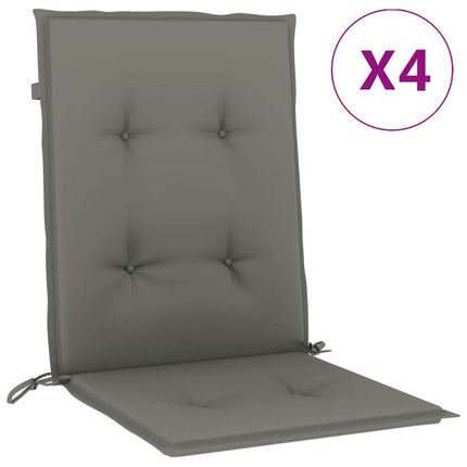 Stolsdynor lågt ryggstöd 4 st melerad mörkgrå 100x50x4 cm tyg