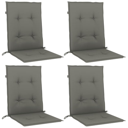 Stolsdynor lågt ryggstöd 4 st melerad mörkgrå 100x50x4 cm tyg