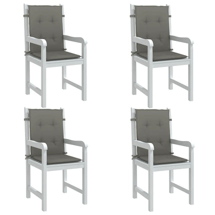 Stolsdynor lågt ryggstöd 4 st melerad mörkgrå 100x50x4 cm tyg
