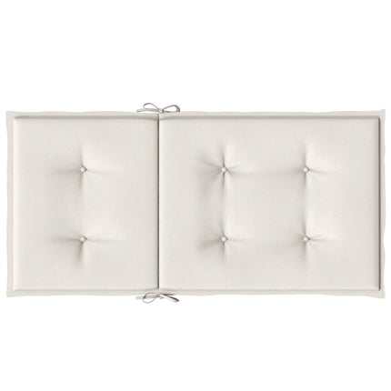 Stolsdynor lågt ryggstöd 2 st melerad gräddvit 100x50x4 cm tyg
