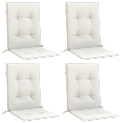 Stolsdynor lågt ryggstöd 4 st melerad gräddvit 100x50x4 cm tyg