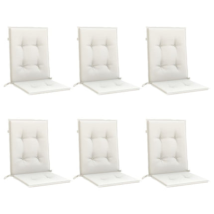 Stolsdynor lågt ryggstöd 6 st melerad gräddvit 100x50x4 cm tyg