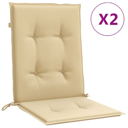 Stolsdynor lågt ryggstöd 2 st melerad beige 100x50x4 cm tyg