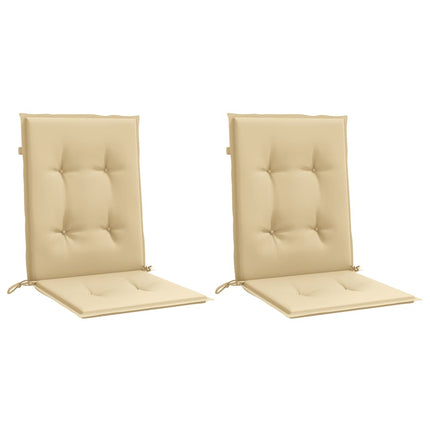 Stolsdynor lågt ryggstöd 2 st melerad beige 100x50x4 cm tyg