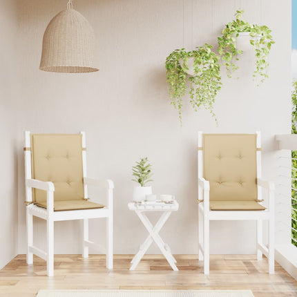 Stolsdynor lågt ryggstöd 2 st melerad beige 100x50x4 cm tyg