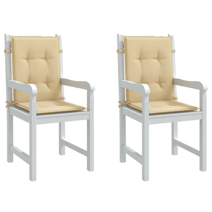 Stolsdynor lågt ryggstöd 2 st melerad beige 100x50x4 cm tyg