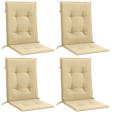 Stolsdynor lågt ryggstöd 4 st melerad beige 100x50x4 cm tyg
