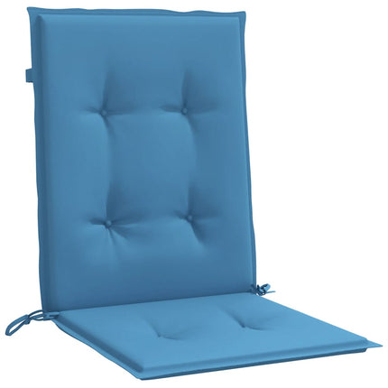 Stolsdynor lågt ryggstöd 2 st melerad blå 100x50x4 cm tyg