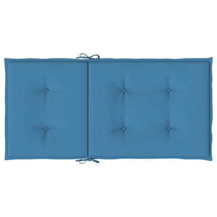 Stolsdynor lågt ryggstöd 2 st melerad blå 100x50x4 cm tyg