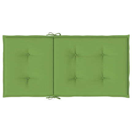 Stolsdynor lågt ryggstöd 2 st melerad grön 100x50x4 cm tyg