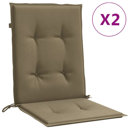 Stolsdynor lågt ryggstöd 2 st melerad taupe 100x50x4 cm tyg