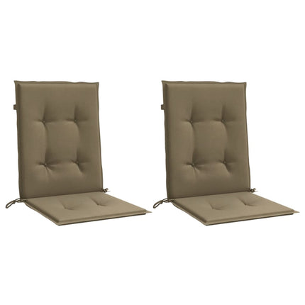 Stolsdynor lågt ryggstöd 2 st melerad taupe 100x50x4 cm tyg