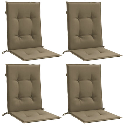 Stolsdynor lågt ryggstöd 4 st melerad taupe 100x50x4 cm tyg